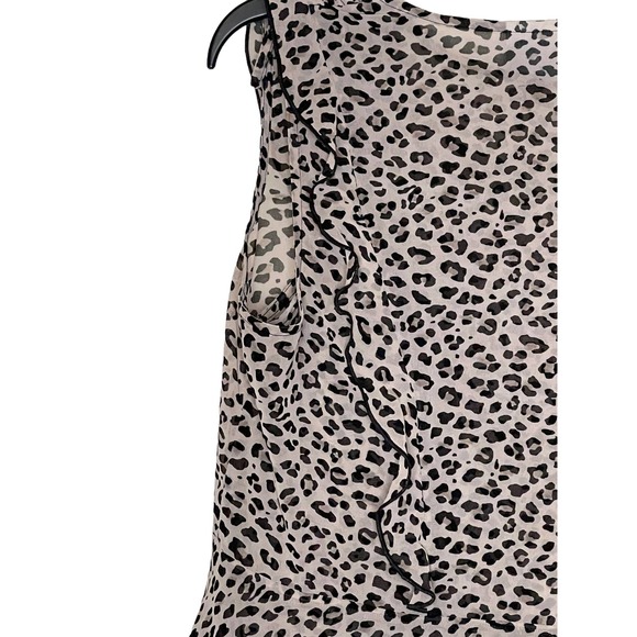 Cabi Women Tank Top 2 Piece Leopard Print Flutter Ruffle V Neck Sleeveless Small - Picture 8 of 10